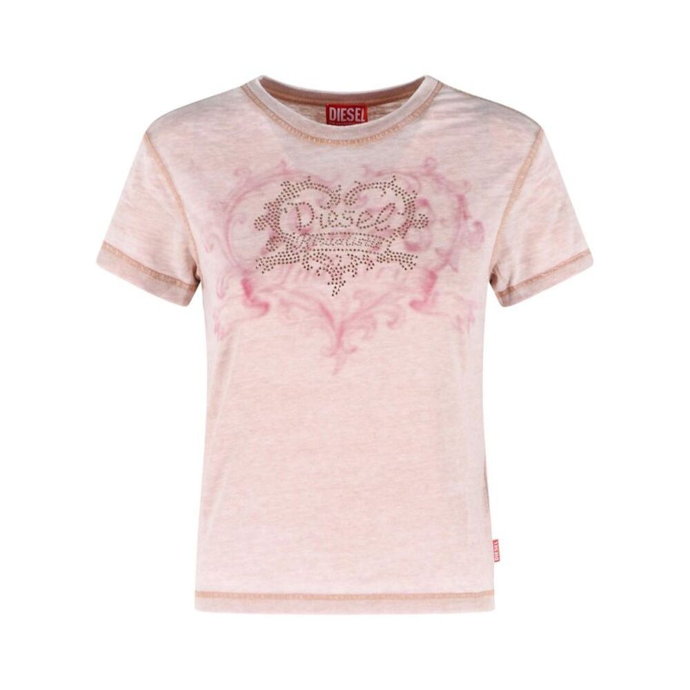 Diesel 'Ila' Pink Cotton Blend T-Shirt Women